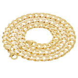 Italian 14k Yellow Gold Solid Concave Curb Cuban Chain Necklace 20" 8mm 39 grams - Yellow,20" 39 grams