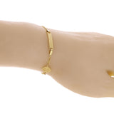 Italian 14k Yellow Gold Engravable St. Benedict Charm Baby ID Bracelet 5.5" 2g