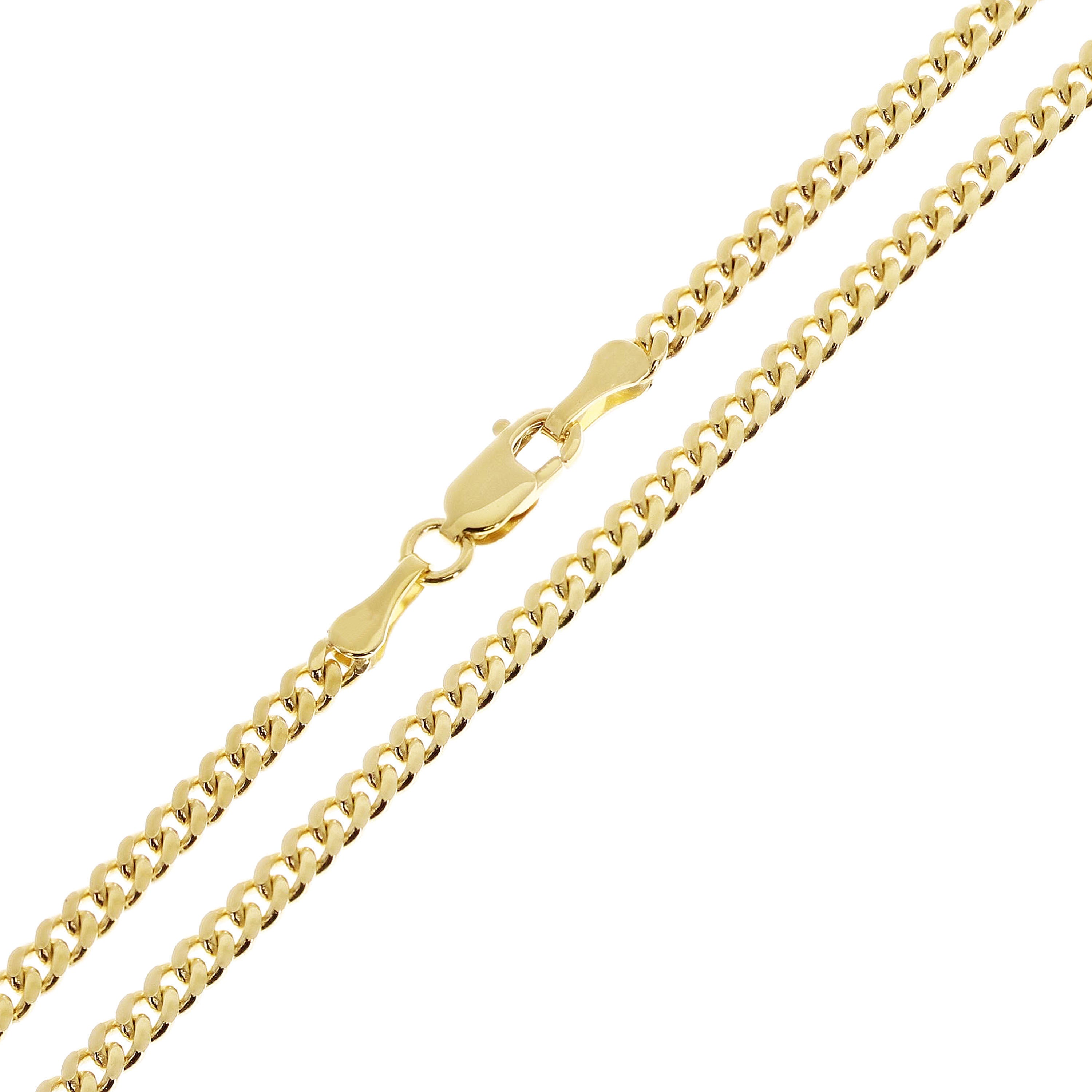 Italian 14k Yellow Gold Solid Miami Cuban Chain Necklace 18" 3mm 11.4 grams - 18"