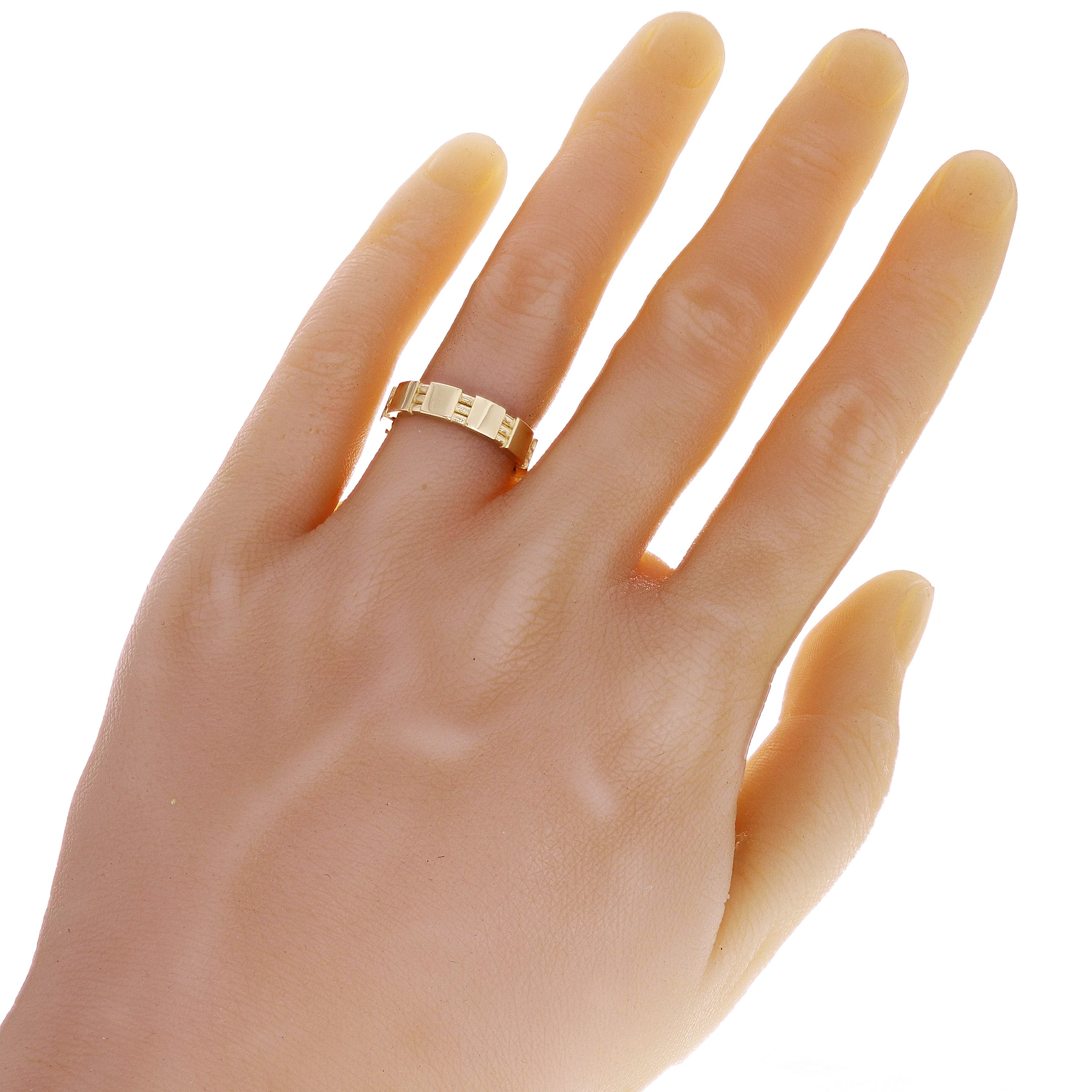 Men's 14k Yellow Gold Barrel Ring Band Size 8 - 4.8mm 6.1 grams