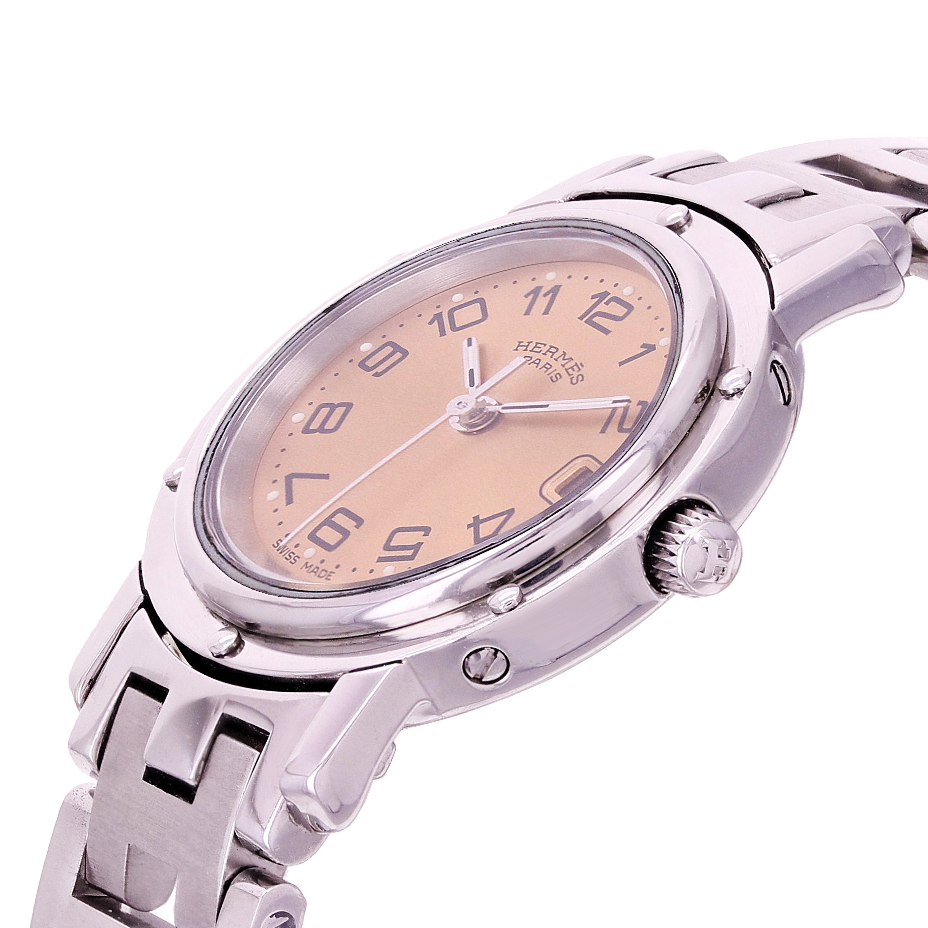 Hermes Ladies Clipper Stainless Steel Quartz