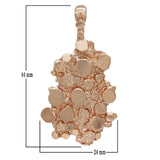 10k Rose Gold Solid Free Form Nugget Charm Pendant 1.75" 7.5 grams