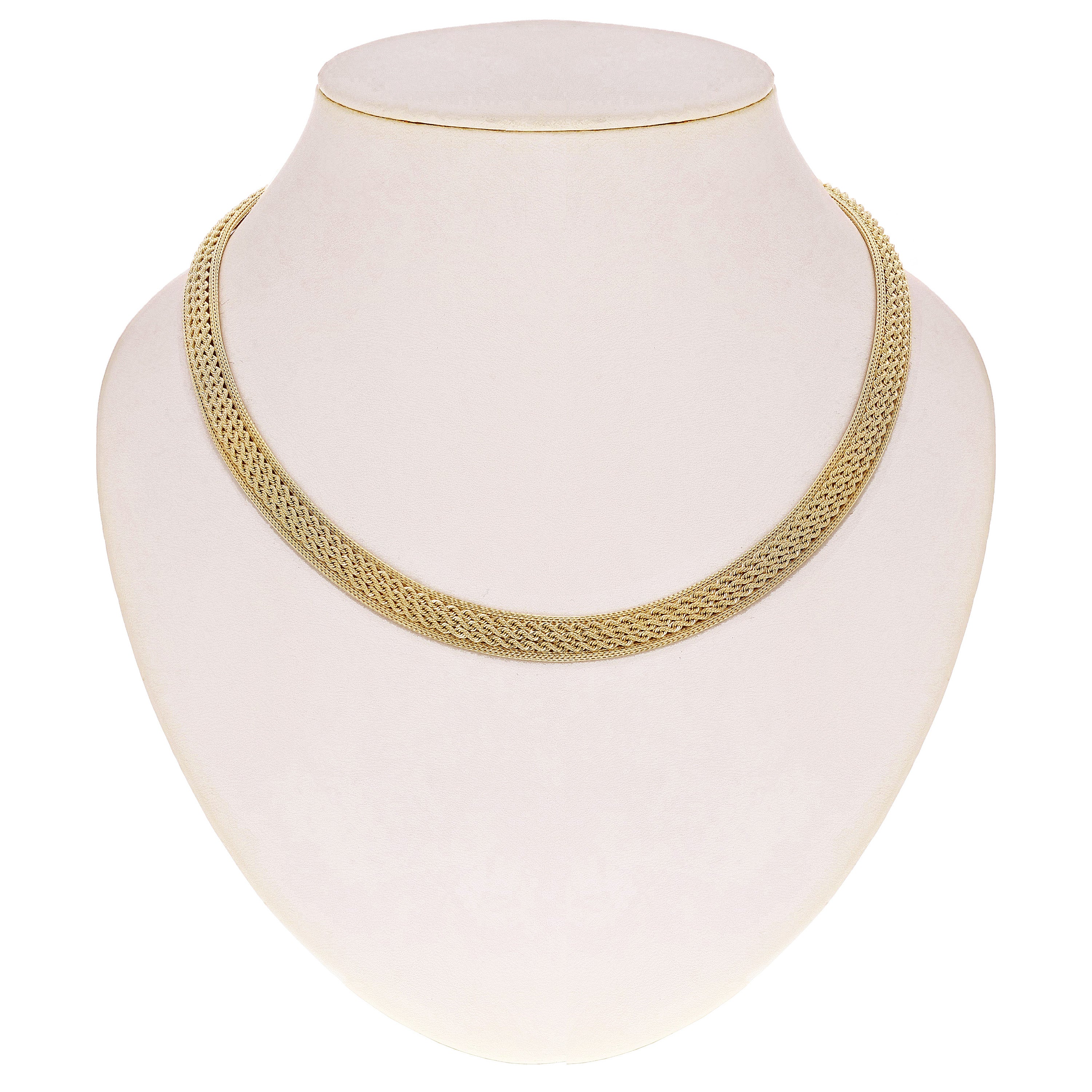 Italian 14k Yellow Gold Triple Strand Rope Chain Necklace 18.5" 9.5mm 20.3 grams - 18.5",9.5mm