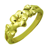 14k Yellow Gold Solid Hawaiian Plumeria Flower Ring Size 6 - Ring Size 6