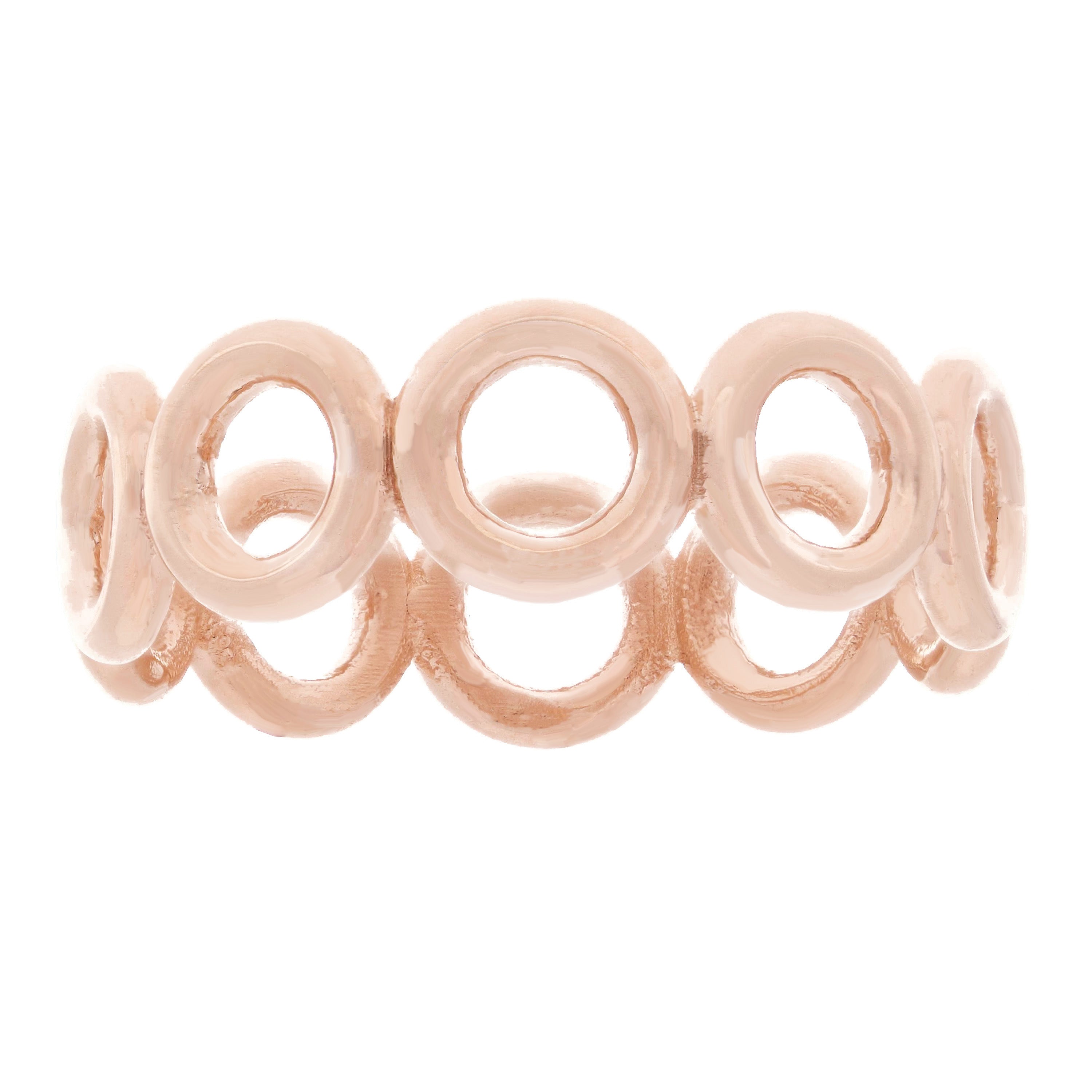 14k Rose Gold Bright Polished Open Eternity Circle Stackable Ring Band Size 7 - Rose