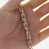 Italian 14k Yellow Gold Hollow Byzantine Link Bracelet 9" 7.2mm 16.3 grams