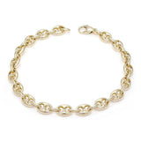 14k Yellow Gold Solid Link Chain Gucci Mariner Bracelet 8" 7.4mm 24.8 grams - Yellow,80"
