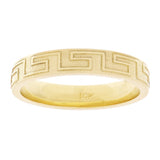 14k Yellow Gold Matte Finish Greek Key Ring Band Size 8 3.9mm 4.4 grams
