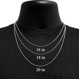 Italian 14k White Gold Solid Diamond Cut Raso Chain Necklace 16" 1.4mm 5.9 grams - 16" 5.9 grams