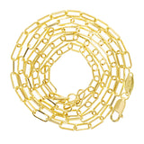 Italian 14k Yellow Gold Hollow Paper Clip Link Chain Necklace 18" 2.5mm 2.3 grams - 18" 2.3 grams