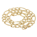 Men's 14k Yellow Gold Solid Figaro Link Chain Necklace 23" 11.25mm 69 grams - 28"