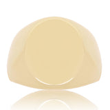 Men's 14k Yellow Gold Engravable Signet Initial Ring Sizes 8 - Ring Size 8