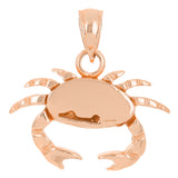 14k Rose Gold 3D Crab Cancer Zodiac Sign Charm Pendant 3.6 grams - Rose