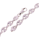 14k White Gold Solid Puffy Gucci Mariner Chain Bracelet 7" 11.7mm 43.5 grams - White,7"