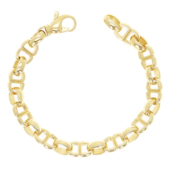 10k Yellow Gold Solid Handmade Oval Link Chain Bracelet 7