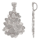 14k White Gold Solid Free Form Nugget Charm Pendant 1.5" 8.1 grams - White