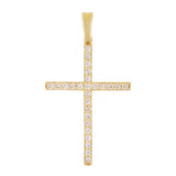 14k Yellow Gold 0.47ctw Diamond Cross Pendant 1.4" 2 grams