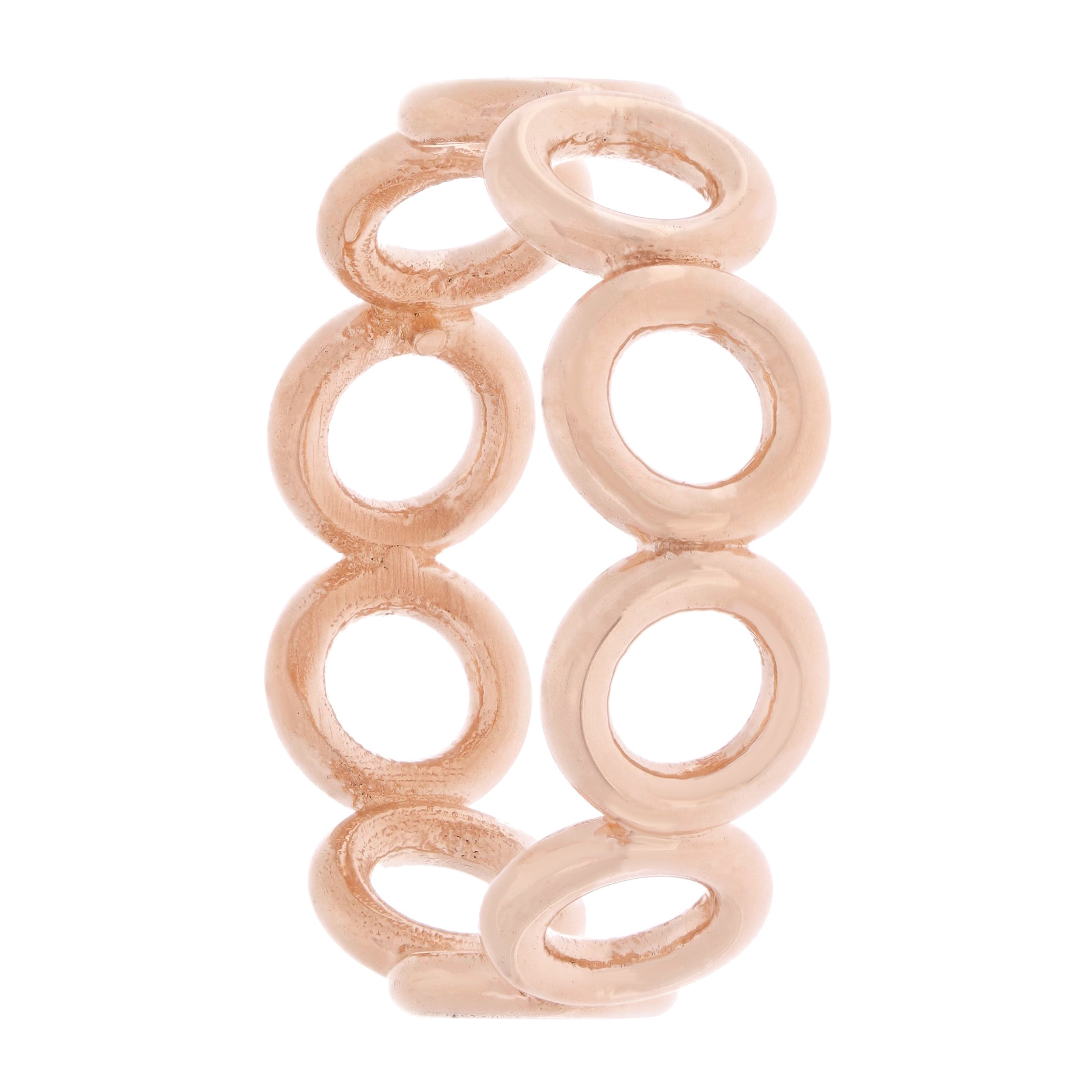 14k Rose Gold Bright Polished Open Eternity Circle Stackable Ring Band Size 7 - Rose