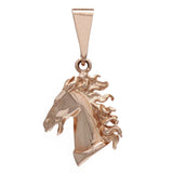 14k Rose Gold High Polish 3D Lucky Stallion Horse Charm Pendant 1.15" 3.3 grams - Rose