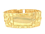 Men's 10k Yellow Gold Solid Nugget ID Bracelet 8.5" 31mm 81.1 grams