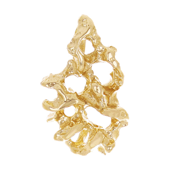 10k Yellow Gold Solid Free Form Nugget Charm Pendant 21.5x12.9mm 3.4 grams