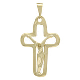 14k Yellow Gold Jesus Christ Pendant Religious Crucifix Cross Charm 5.9 grams - Yellow