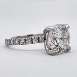 GIA Certified 3.03 Carat Lab Grown Diamond Engagement Ring Round Cut 14k Gold