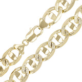 Men's 10k Yellow Gold Concave Mariner Gucci Chain Necklace 20" 13.6mm 98 grams - 20"