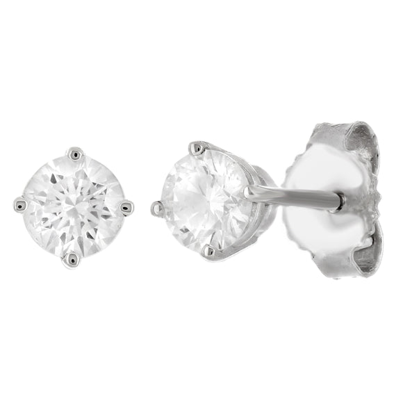 14k White Gold 0.50ctw Round Brilliant Diamond Classic Stud Earrings