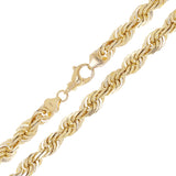 Men's Solid 10k Yellow Gold Diamond Cut Rope Chain Necklace 24" 9mm 139 grams - 24" 139 grams