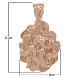 14k Rose Gold Big Oval Shape Chunky Nugget Charm Pendant 1.45" 11.3grams - Rose