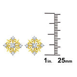 14k Yellow Gold 0.25ctw Diamond Snowflake Heart Stud Earrings