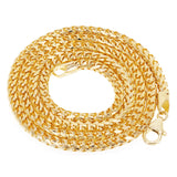 Italian 14k Yellow Gold Solid Diamond Cut Franco Chain Necklace 24" 3.4 mm 36.3 grams - 24"