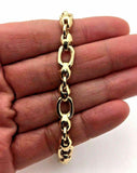 14k Yellow Gold Handmade Fashion Link Bracelet 8.5" 6.9mm 28.3 grams