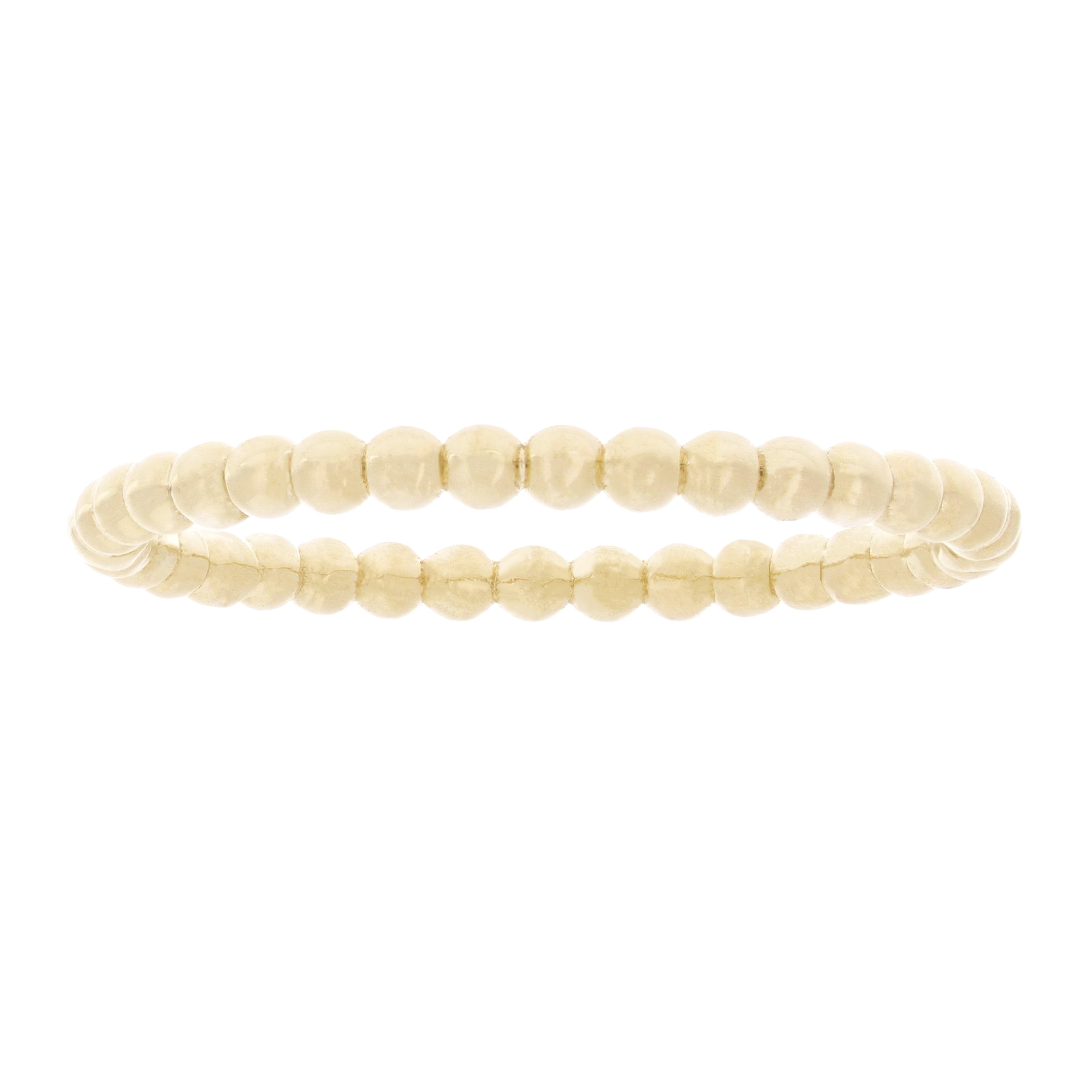 14k Yellow Gold Bright Polished Beaded Slim Stackable Band Size 4.5 - Yellow