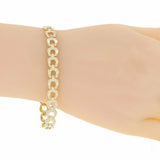 10k Yellow Gold Horse Shoe Nugget Link Bracelet 7" 8mm 10.5 grams