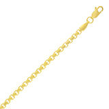 Italian 14k Yellow Gold Venetian Box Chain Bracelet 8.25" 3.4mm 5.5 grams - 8.3" 5.5 grams