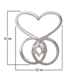 14k White Gold Heart Infinity Star of David Charm Pendant 2.2grams - White