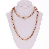 14k Rose Gold Handmade Fashion Link Necklace 28" 5.5mm 78 grams - Rose,28"