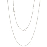 Italian 14k White Gold Rolo Chain Necklace Adjustable 16-20" 1.35mm 2.6 grams - 2.6 grams