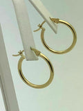14k Yellow Gold Hollow Round Hoop Loop Earrings 22.3mmx2 mm - 1.5 grams