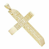 14k Yellow Gold Big 3D Cross Pendant 3.47" 27.3 grams