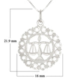 14k Yellow or White Gold LIBRA Zodiac Sign Charm Pendant Necklace 18" - Libra,White