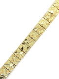 14k Yellow Gold Nugget Bracelet Adjustable 7-7.5" 12mm 28 grams