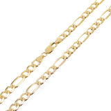 Men's Italian 14k Yellow Gold Solid Figaro Chain Necklace 22" 6.5mm 29.1 grams - 22"