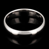 14k White Gold Comfort Fit Plain Wedding Band Ring 4mm Size 6 - White,4mm Ring Size 6