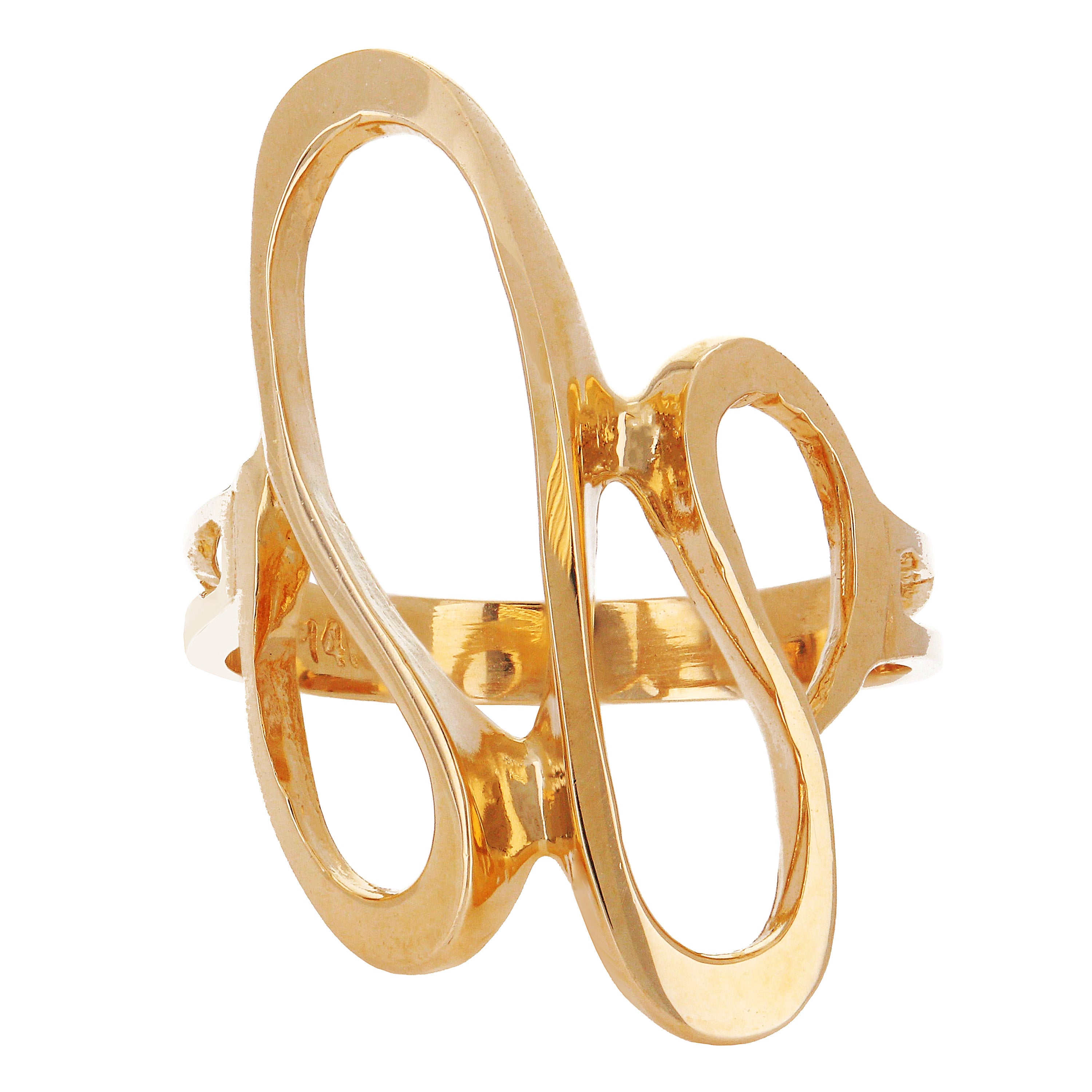 14k Rose Gold Gentle Wave Thin Fashion Ring Size 12 - Rose,Ring Size 12
