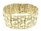 10k Yellow Gold Nugget Bracelet  8.75-9.5" 31.75mm 101.4 grams Real Solid Gold