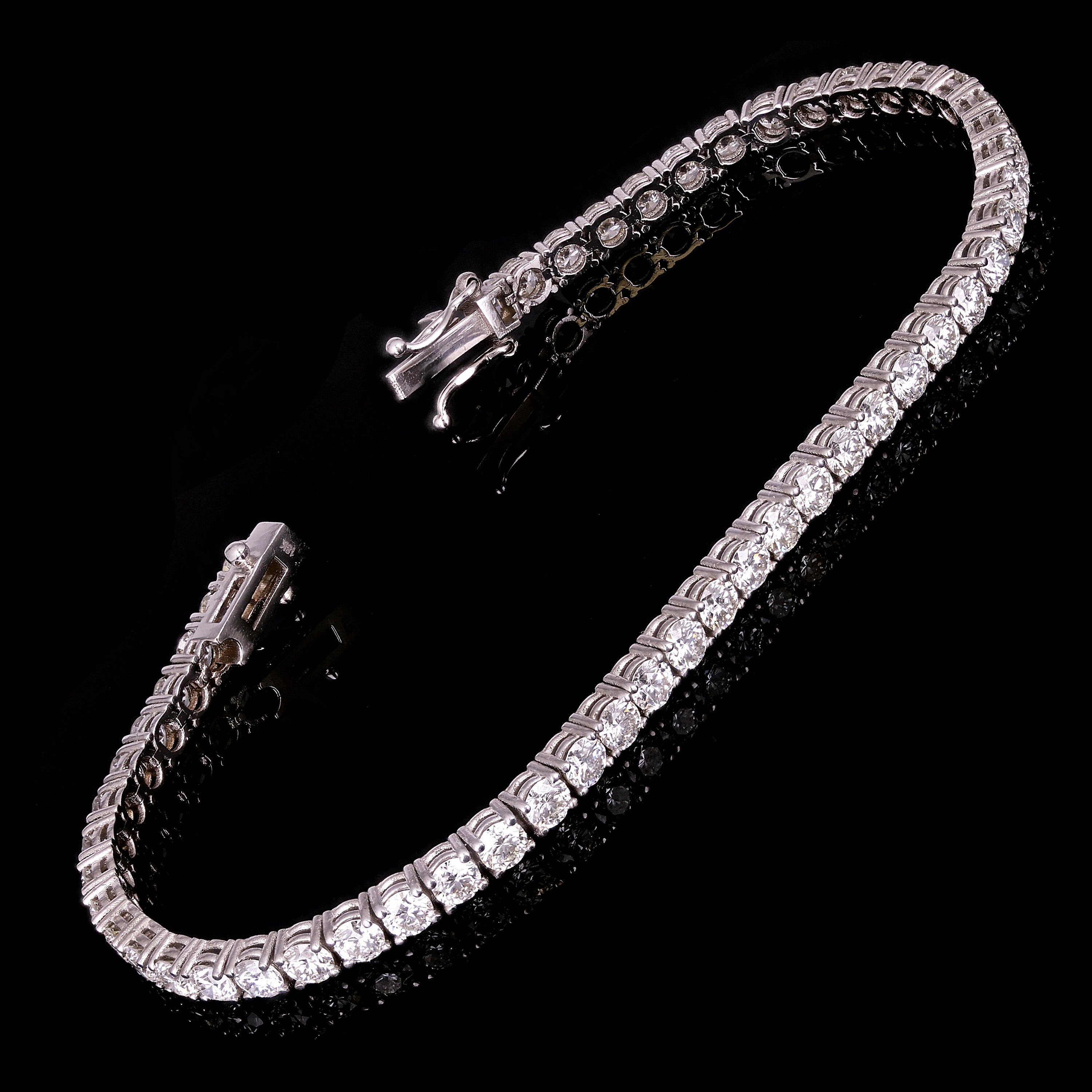 18k White Gold 7.10ctw Tennis Bracelet 7" 3.3mm 9.9 grams - 7.1ctw  9.9grams