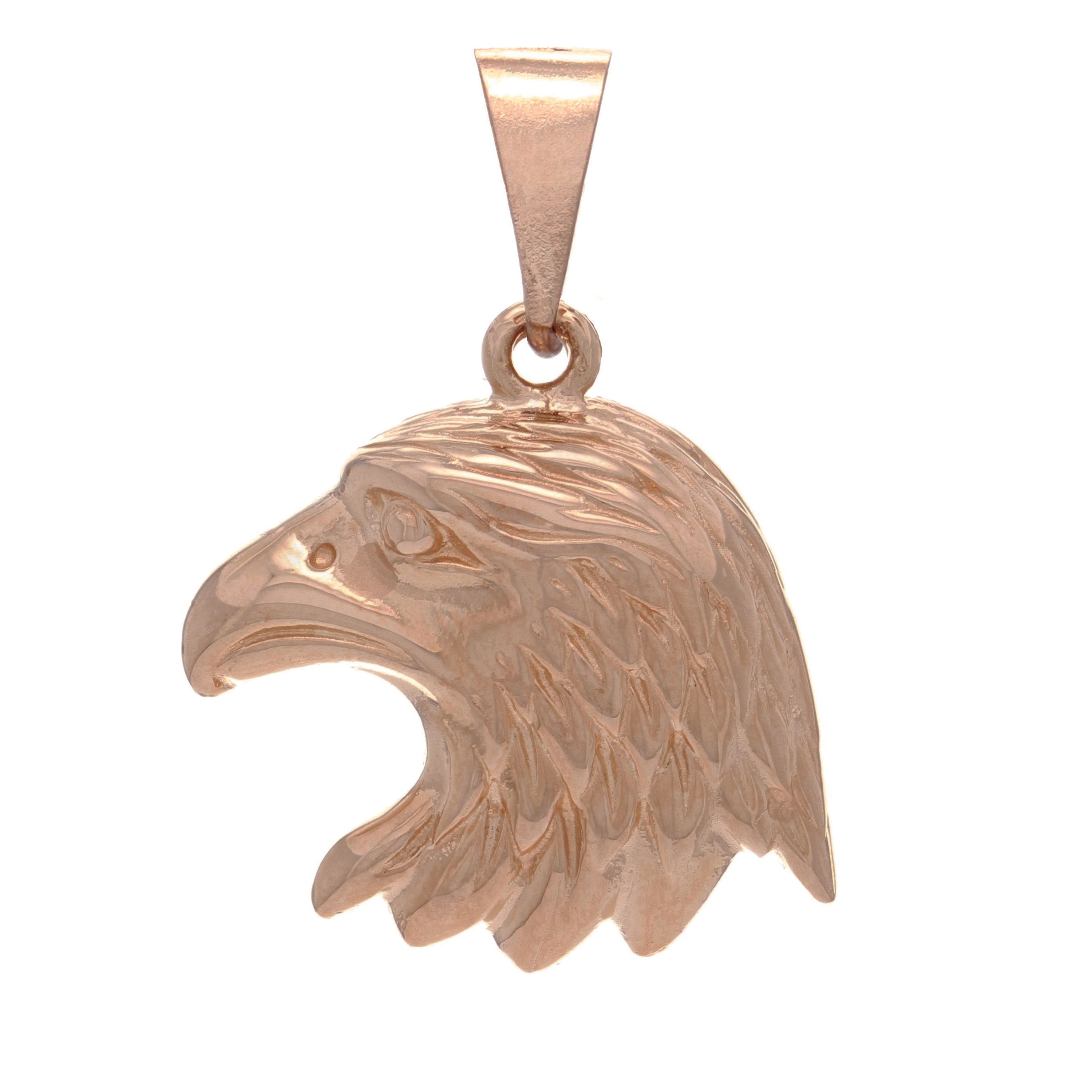 14k Rose Gold Solid American Eagle Charm Pendant 1.25" 5.6 grams - Rose